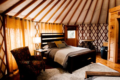 Amazing 24-Foot Yurt Rental for Family Glamping in North Carolina - Bryson City, North Carolina - glamping.directory