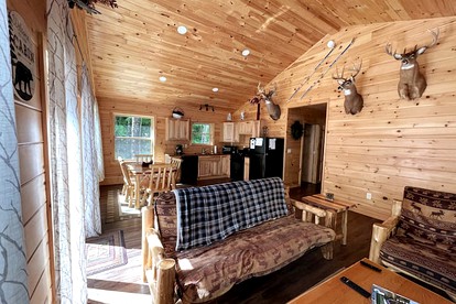 Cozy Adirondack Cabin Nestled in the Forest Only Footsteps Away From Big Moose Lake, New York - Eagle Bay, New York - glamping.directory