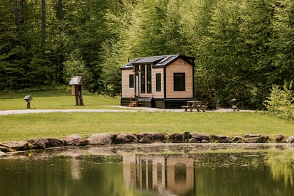 Stunning Cedar Tiny House with Sauna Access for a Romantic Getaway in Chester, Vermont - glamping.directory