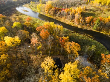 Riverside Retreat: Unwind in a Cabin with Private Steam Sauna on the Pine River - Mission Township, Minnesota - glamping.directory