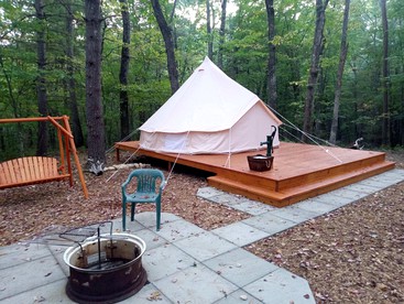 Remote Equipped Bell Tent Surrounded by Nature with Great Hiking Trails in Virginia - glamping.directory