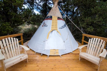 Traditional Native American Tipi in Scenic Canyon Country, Utah - Boulder, Utah - glamping.directory
