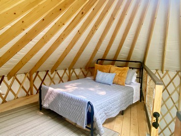 Delightful Lofted Yurt Beautifully Design with Jacuzzi and Private Deck in Virginia - Hillsville, Virginia - glamping.directory