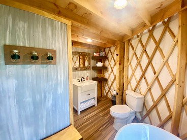 Delightful Lofted Yurt Beautifully Design with Jacuzzi and Private Deck in Virginia - Hillsville, Virginia - glamping.directory
