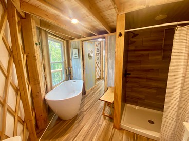 Delightful Lofted Yurt Beautifully Design with Jacuzzi and Private Deck in Virginia - Hillsville, Virginia - glamping.directory