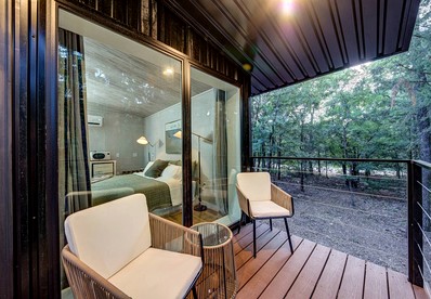 Enchanted Woodland Cabins by the Mountain in Texas with Private Pond and Scenic Trails - Alvord, Texas - glamping.directory