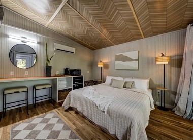 Enchanted Woodland Cabins by the Mountain in Texas with Private Pond and Scenic Trails - Alvord, Texas - glamping.directory