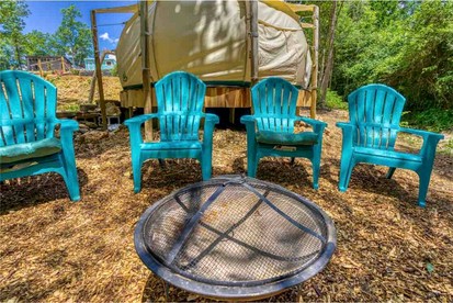 Picturesque Bell Tent with Fire Pit and Picnic Area in Alabama - Rogersville, Alabama - glamping.directory