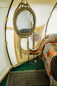 Picturesque Bell Tent with Fire Pit and Picnic Area in Alabama - Rogersville, Alabama - glamping.directory