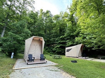 Modern Safari Tent Rental with AC and Trails in Grayson, Kentucky - Grayson, Kentucky - glamping.directory