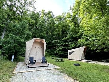 Modern Safari Tent Rental with AC and Trails in Grayson, Kentucky - Grayson, Kentucky - glamping.directory