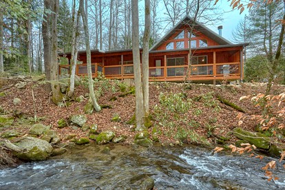 Creekside Cabin Rental near the Great Smoky Mountains for a Tennessee Vacation - glamping.directory