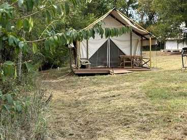 Relaxing Glamping Tent Retreat with Cozy Comforts Near Denison, Texas - glamping.directory