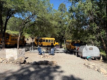 Scenic Skoolie Glamping Retreat, Unique Converted School Buses Near Lincoln National Forest, Mayhill New Mexico - Mayhill, New Mexico - glamping.directory
