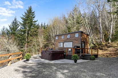 Serene Tiny Retreat with Strait Views & Hot Tub near Tongue Point, Clallam County, Washington - glamping.directory