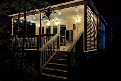 Cozy Scandinavian Cabin with EV Charging on 18-Acre Forest Retreat Near The Caverns & Waterfalls, Coalmont, TN - Coalmont, Tennessee - glamping.directory