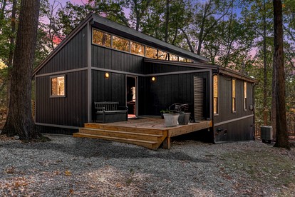 Modern Forest Cabin with Hot Tub, Screened Porch & Resort Access Near Hedgesville, WV - glamping.directory