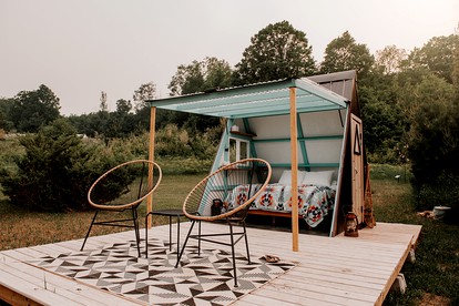 A-Frame Serenity: Tiny Cabin with Panoramic Scenery in Michigan's Tranquil Setting - glamping.directory