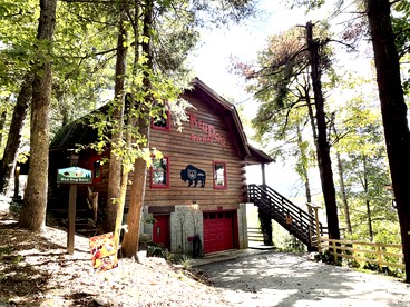 Rustic-Modern Log Cabin Getaway: Family-Friendly, Quiet Ranch, Wildlife at Your Door in Clyde, North Carolina - glamping.directory