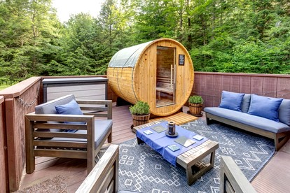 Charming Bluestone Hideaway with Sauna & Private Fire Pit in Margaretville, New York - Margaretville, New York - glamping.directory