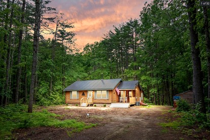 Awesome Log Cabin with Games Room and Hot Tub in Denmark, Maine - glamping.directory