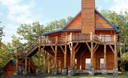 Expansive Log Cabin Rental in Foothills of Blue Ridge Mountains, North Carolina - glamping.directory