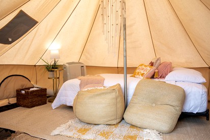 Bohemian Bell Tent for Lake Glamping near Houston - Huffman, Texas - glamping.directory