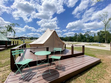 Bohemian Bell Tent for Lake Glamping near Houston - Huffman, Texas - glamping.directory