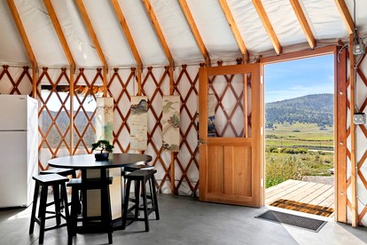 Peaceful Hillside Yurt with Countryside Views in Idaho - Lava Hot Springs, Idaho - glamping.directory