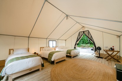 Luxury Group Safari Tent Complete with Firepit and Patio, Perfect for a Weekend Escape to the Adirondacks - Corinth, New York - glamping.directory