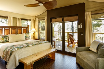 Secluded Tree Tent with Outdoor Soaking Tub & Pizza Oven Near Blue Ridge Waterfalls, Zirconia, North Carolina - Zirconia, North Carolina - glamping.directory