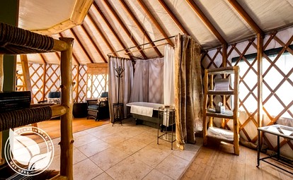 Fully-Outfitted Yurt with a Clawfoot Tub on the Trinity River, Northern California - Big Flat, California - glamping.directory