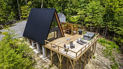 Modern A-Frame Cabin with Breathtaking Views of the Smoky Mountains, Perfect for Families or Groups - Hartford, Tennessee - glamping.directory