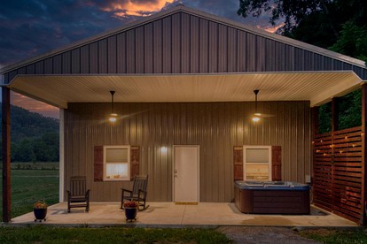 Barn Living with a Twist: Hot Tub Relaxation and Pigeon Forge Excitement Await! - Sevierville, Tennessee - glamping.directory