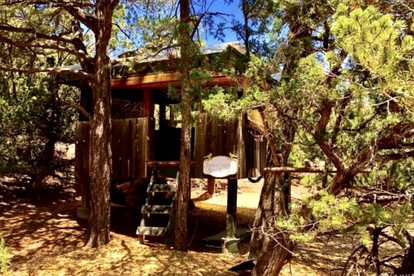 Rustic Tree House Rental with a Fire Pit in Bernalillo County, New Mexico - US, New Mexico - glamping.directory