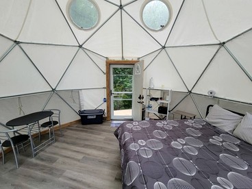 Geodome on Creek, Great Getaway, WIFI & Hot Shower near Boone, NC - Purlear, North Carolina - glamping.directory