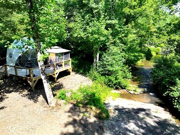 Geodome on Creek, Great Getaway, WIFI & Hot Shower near Boone, NC - Purlear, North Carolina - glamping.directory