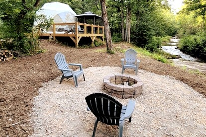 Geodome on Creek, Great Getaway, WIFI & Hot Shower near Boone, NC - Purlear, North Carolina - glamping.directory
