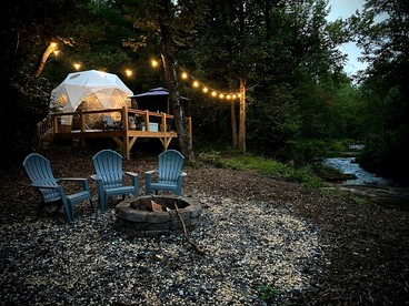 Geodome on Creek, Great Getaway, WIFI & Hot Shower near Boone, NC - Purlear, North Carolina - glamping.directory