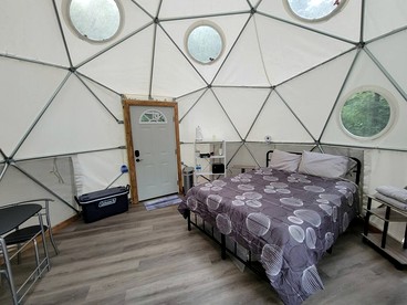 Geodome on Creek, Great Getaway, WIFI & Hot Shower near Boone, NC - Purlear, North Carolina - glamping.directory