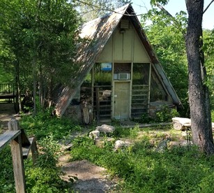 Rustic A-Frame Cabin in the Lush Woodlands of Grubville, Missouri - glamping.directory
