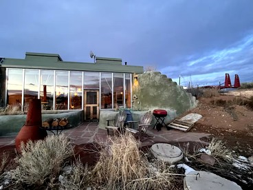 Secluded Sustainable Earthship Retreat with Off-Grid Living Near Tres Piedras, New Mexico - Tres Piedras, New Mexico - glamping.directory