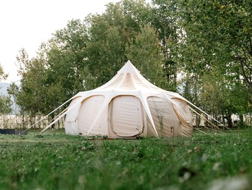 Lotus Bell Luxury · Yellowstone Luxury Bell Tent in Island Park, ID - glamping.directory