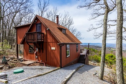 Mountaintop Cabin with Amazing Views, Hot Tub, Fire Pit and Deck - Surrounded by Nature in Capon Bridge, WV - glamping.directory