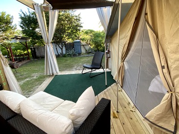 Hip, Lake Front Glamping Tent on a Magical Retreat Property in Austin - Spicewood, Texas - glamping.directory