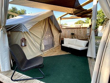 Hip, Lake Front Glamping Tent on a Magical Retreat Property in Austin - Spicewood, Texas - glamping.directory