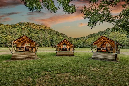 Incredible Multi-Unit Group Glamping in Safari Tents for an Amazing Outdoor Adventure with Family or Friends in Newport, Tennessee - glamping.directory