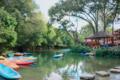 Deluxe Safari Tent Cabin with Creek Swimming, Fishing & Resort-Style Amenities in Marion, Texas - Marion, Texas - glamping.directory