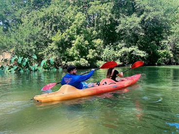 Deluxe Safari Tent Cabin with Creek Swimming, Fishing & Resort-Style Amenities in Marion, Texas - Marion, Texas - glamping.directory