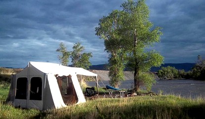 Glamping Safari Tent on the Yellowstone River, Montana - glamping.directory